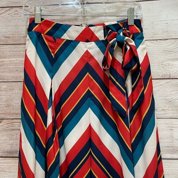 JEALOUS TOMATO BOHO WIDE LEG PALAZZO PANTS IN BOLD CHEVRON PRINT - Picture 8 of 9